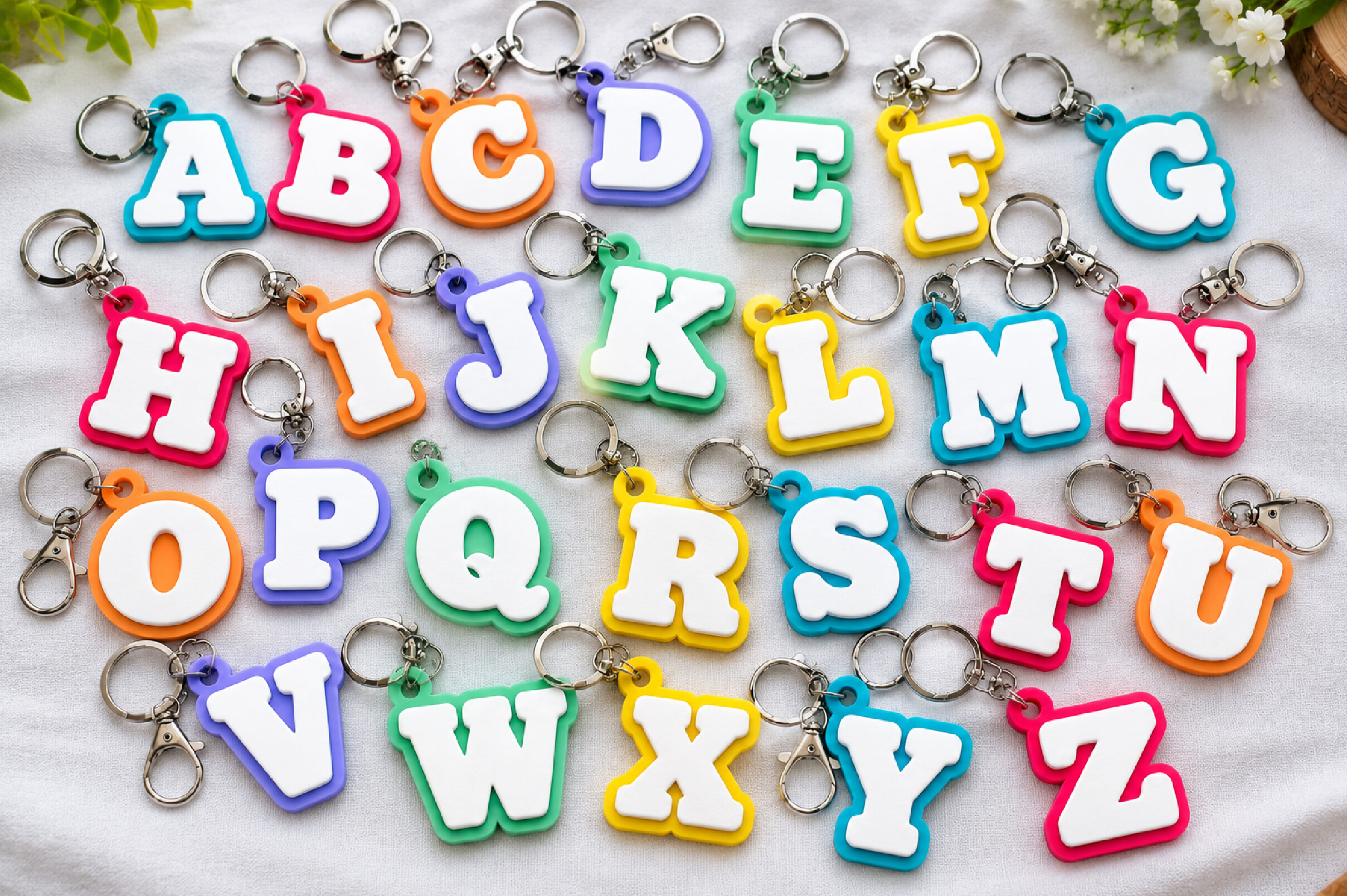 Alphabet Letter Keychains - 3D Print · Creative Fabrica