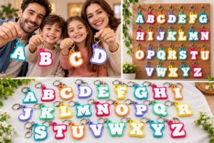 Alphabet Letter Keychains - 3D Print · Creative Fabrica
