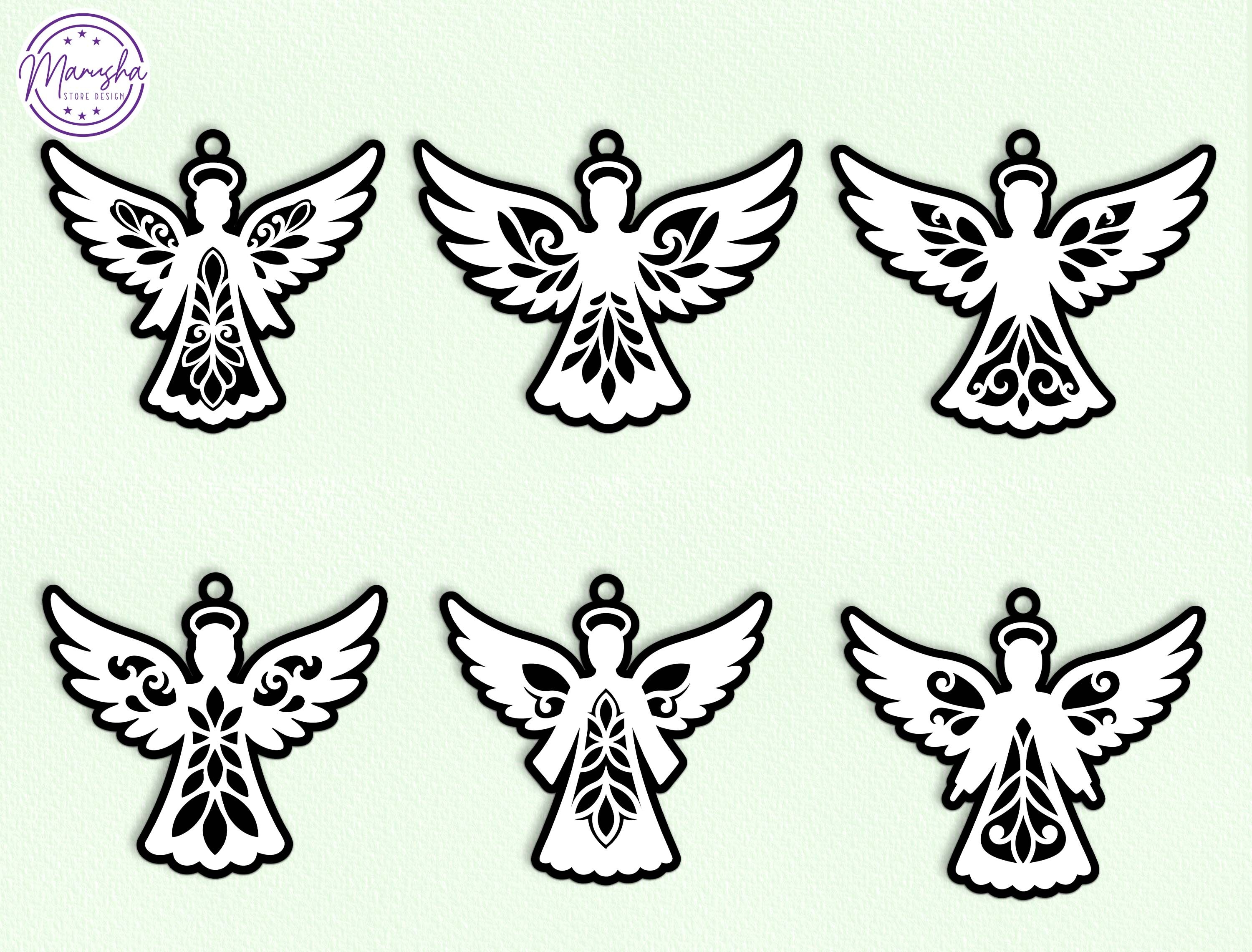 Christmas Angel Paper Cutting Templates · Creative Fabrica