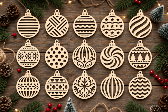 Christmas Bauble Ornament Laser Cut SVG laser cut file