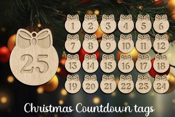 Christmas Countdown Tags Laser Cut laser cut file