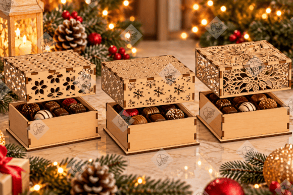 Christmas Gift Box Bundle Laser Cut SVG laser cut file
