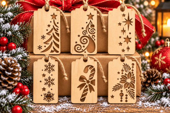 Christmas gift tags laser cut bundle