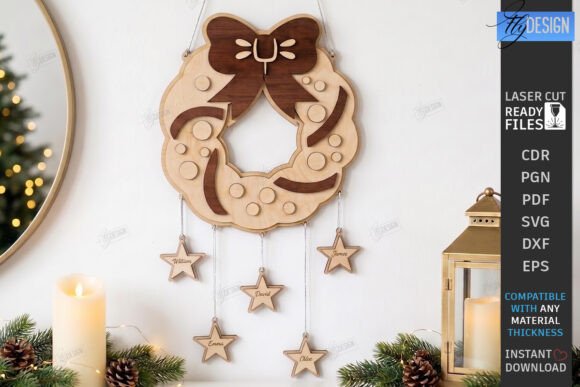 Christmas Hanging Decor Laser Cut - CNC laser cut file