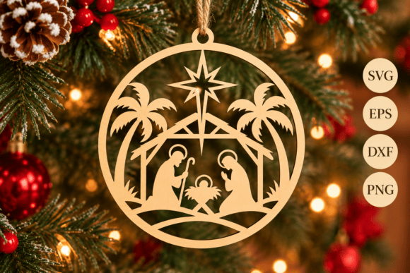 Christmas Nativity Ornament Laser Cut laser cut file