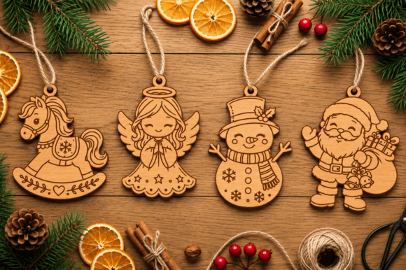 Christmas Ornament Laser Cut SVG Bundle (Design 5) laser cut file