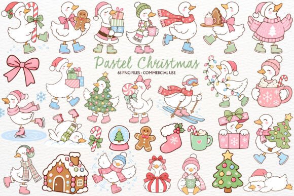 Christmas Silly Goose Clipart Winter PNG