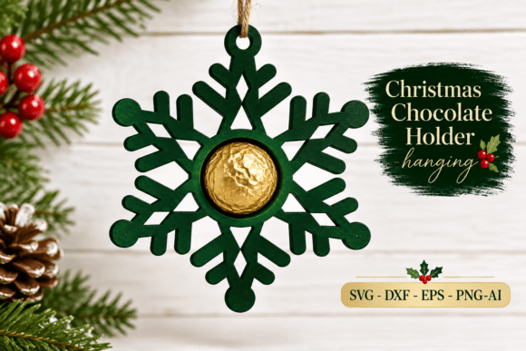 Christmas Snowflake Chocolate Holder SVG laser cut file
