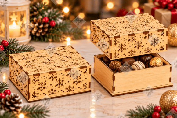 Christmas Treat Box Laser Cut SVG laser cut file