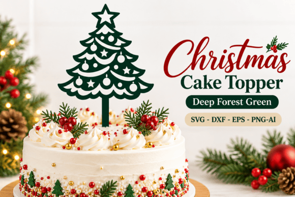 Christmas Tree Cake Topper SVG laser cut file