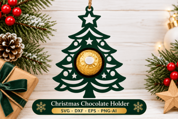 Christmas Tree Chocolate Holder SVG laser cut file