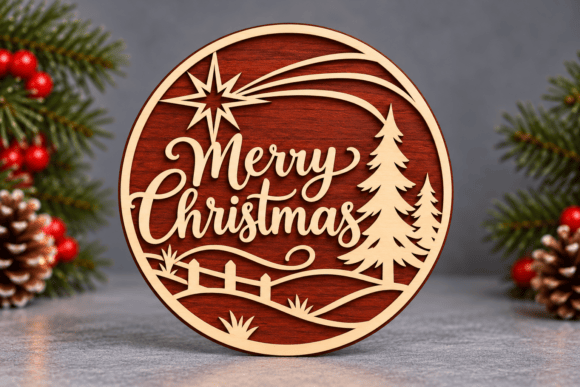 Christmas Wall Sign Laser Cut File (Design 2) laser cut file