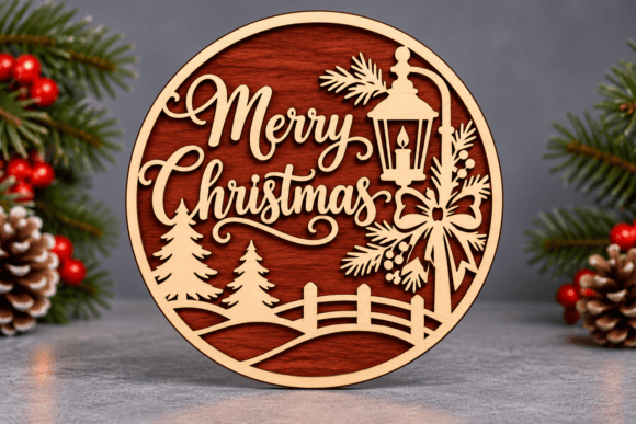 Christmas Wall Sign Laser Cut File (Design 3) laser cut file