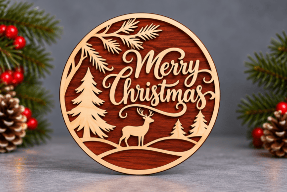 Christmas Wall Sign Laser Cut File (Design 4) laser cut file
