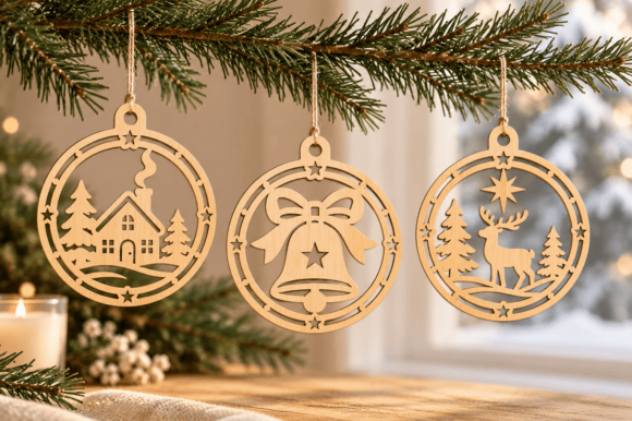 Christmas Winter Ornament Laser Cut SVG laser cut file