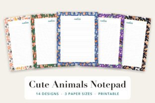 Cute Animals Notepad - 14 Different Designs Graphic by UtCeDesigns ...