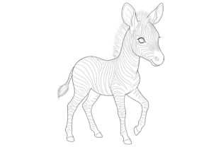 Zebra Line Draw Cute Baby Zebra Coloring Page for Kids Graphic by Kids_Zone · Creative ...