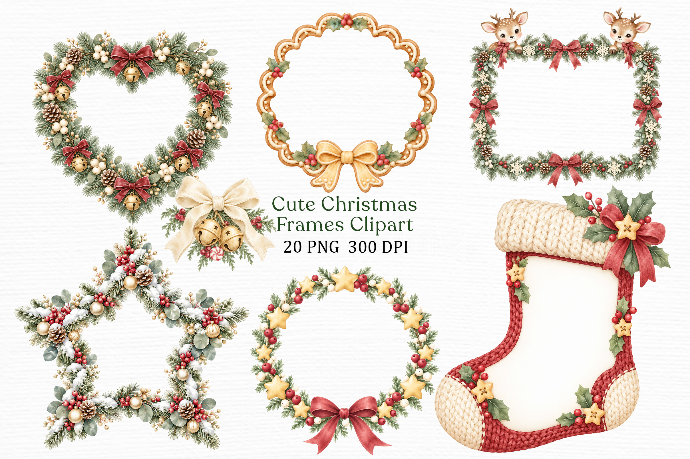 Zone Template Cursive Cute Christmas Frames Clipart Graphic by PLAY ZONE · Creative Fabrica