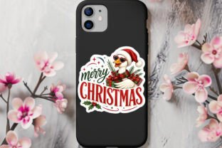 Cute Christmas Tree Goose Hat Stickers Graphic by Lazy Cow · Creative ...