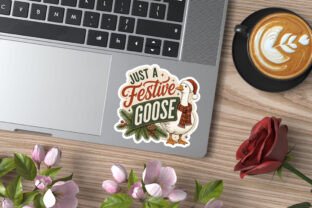 Cute Christmas Tree Goose Hat Stickers Graphic by Lazy Cow · Creative ...