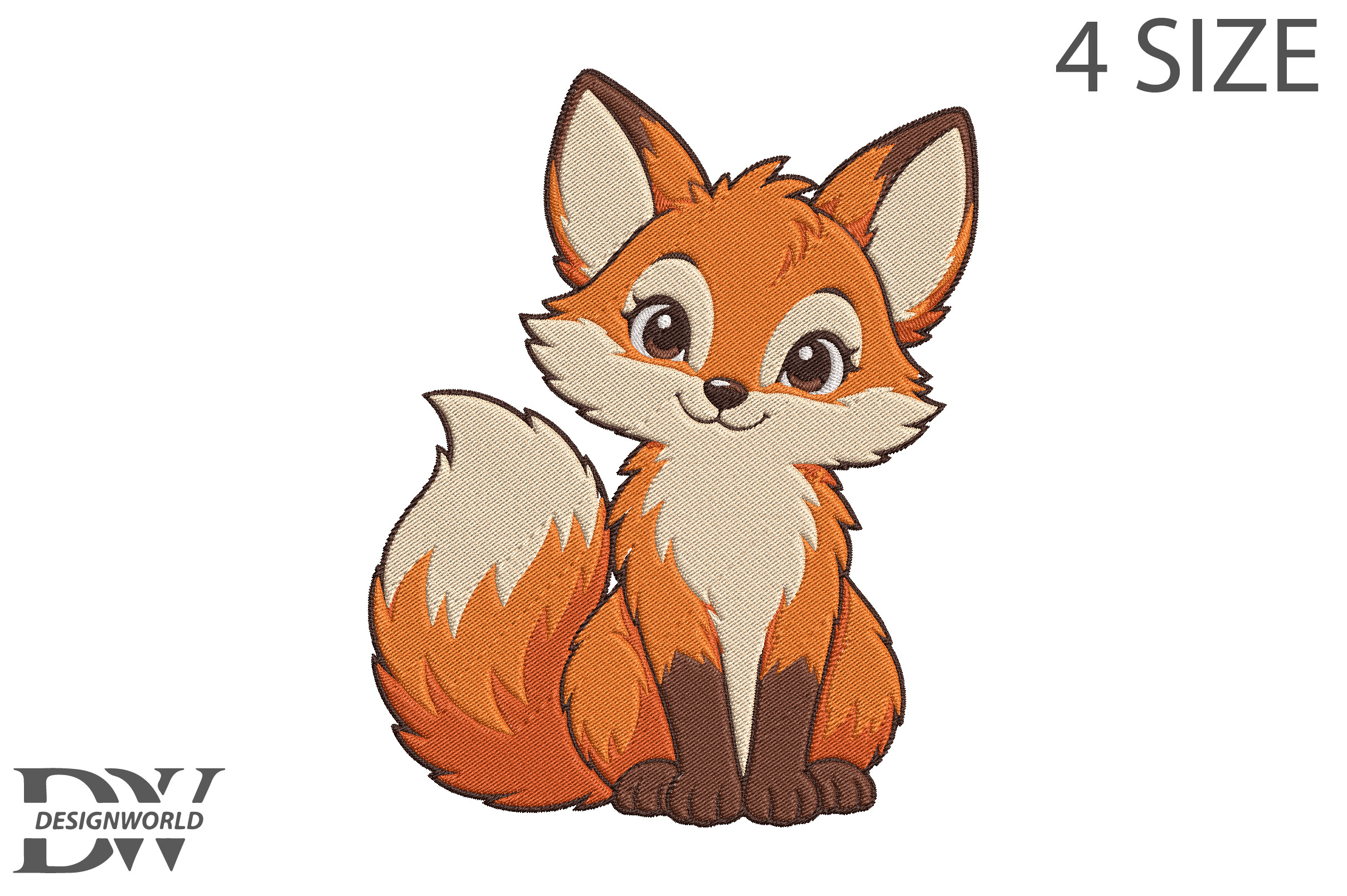 Cute Red Fox Embroidery Design · Creative Fabrica