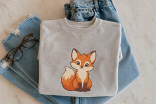 Cute Red Fox Embroidery Design · Creative Fabrica