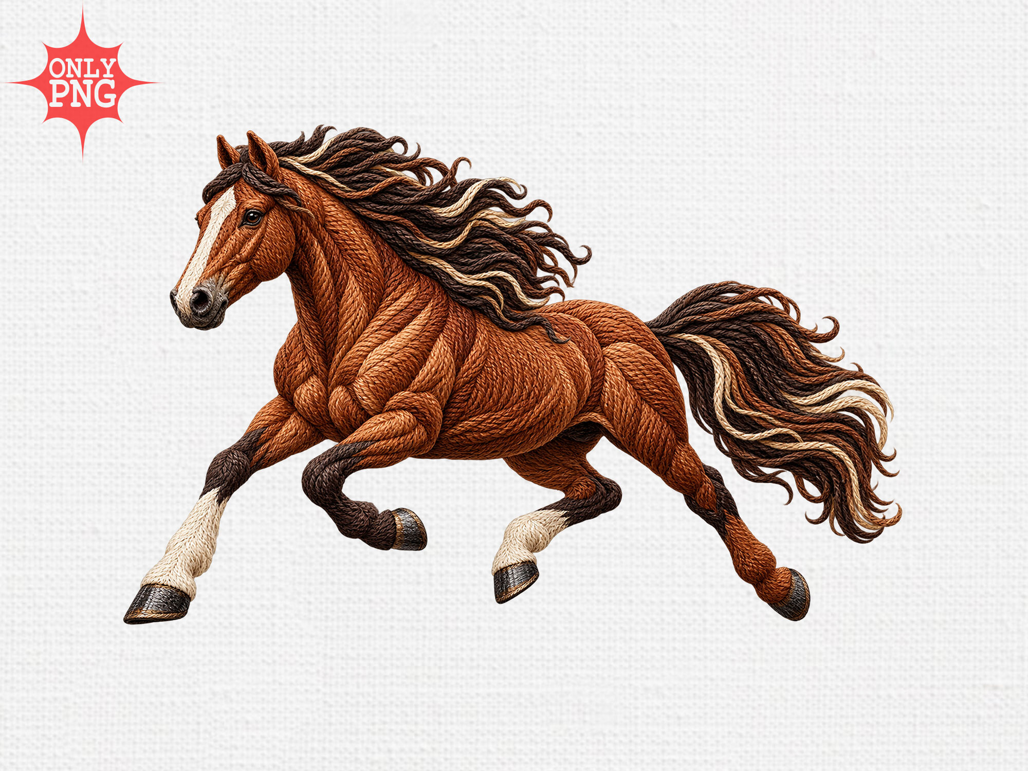 Zone Template Cursive Faux Knit Running Horse PNG Graphic by SVG Gallery Zone · Creative Fabrica