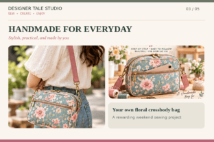 Floral Crossbody Bag Sewing Pattern Graphic by designertale · Creative ...