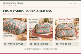 Floral Crossbody Bag Sewing Pattern Graphic by designertale · Creative ...