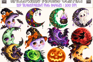 Halloween Moons Clipart Graphic by Wonders Artist · Creative Fabrica