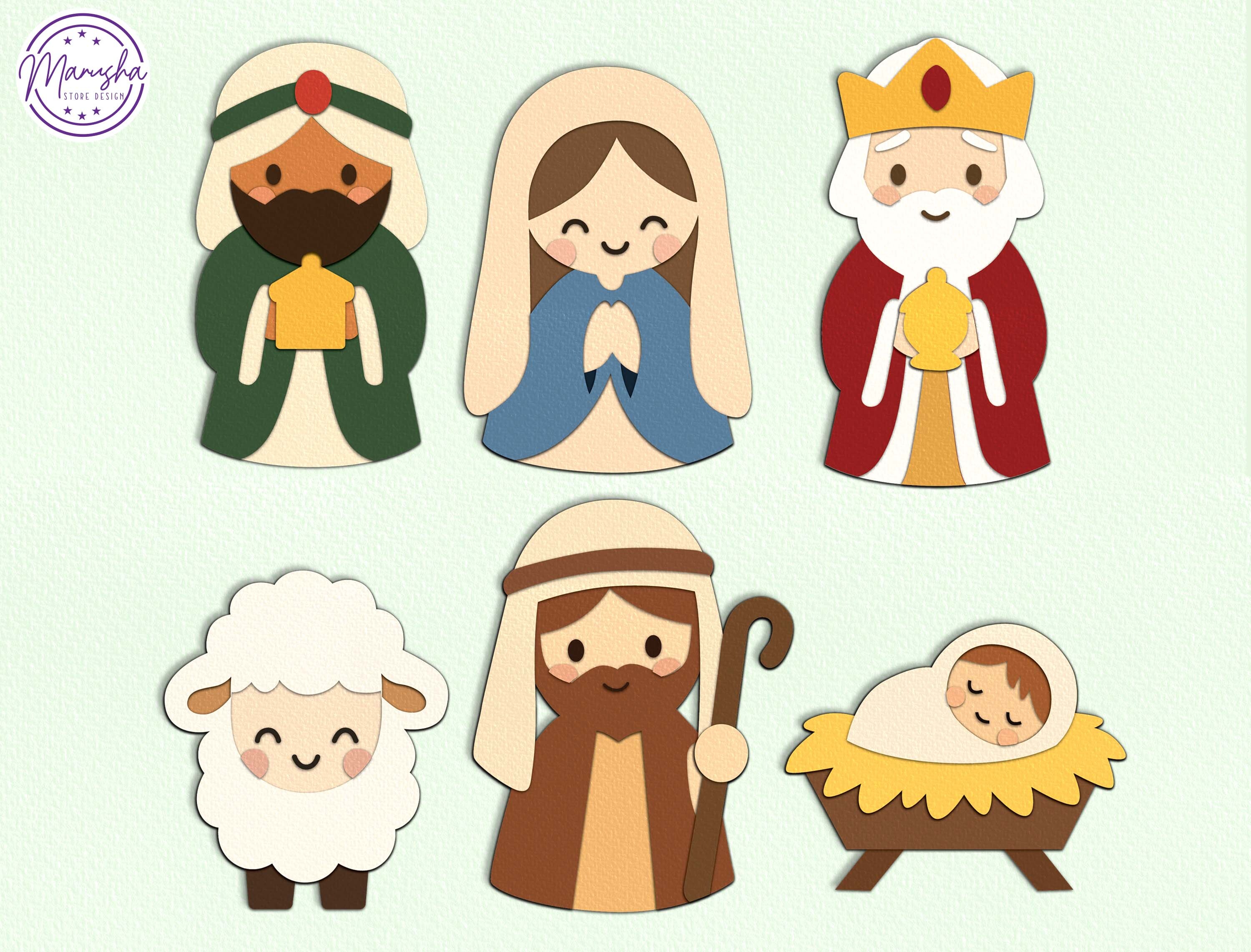 Nativity Paper Cutting Templates Bundle · Creative Fabrica