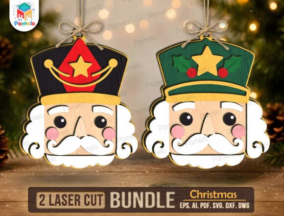 Nutcracker Christmas Ornament SVG laser cut file