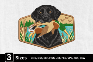 Hunting Dogs Patterns Outdoor Dog Black Labrador Duck Hunting · Creative Fabrica
