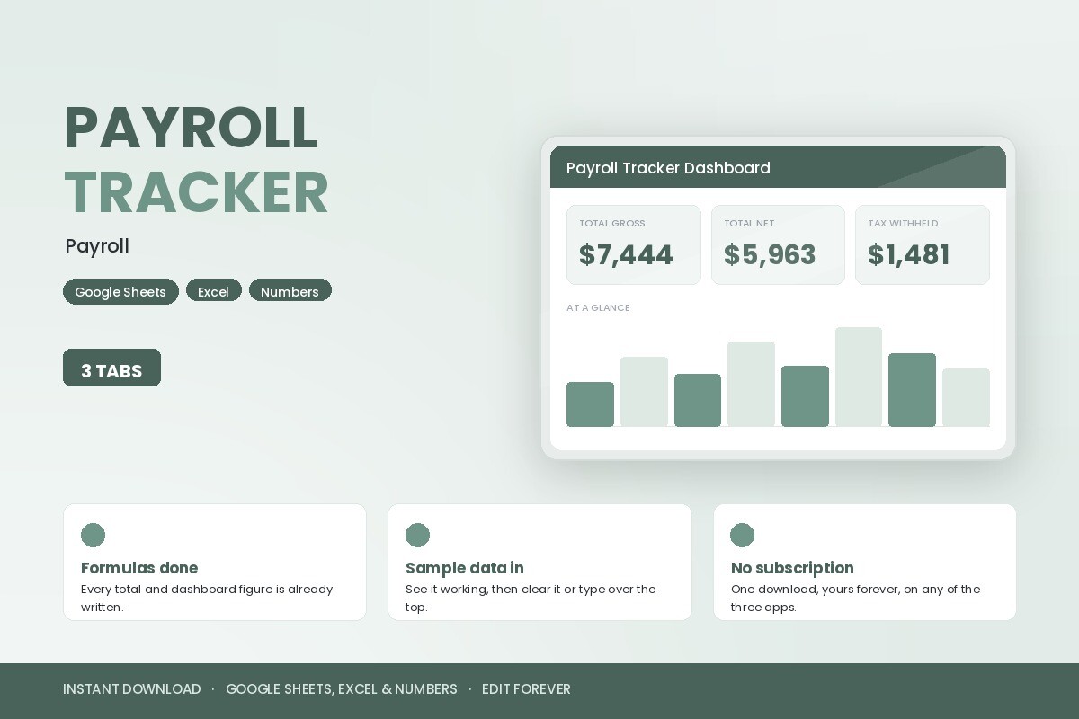 Payroll Tracker Template Graphic by Realtor Templates · Creative Fabrica