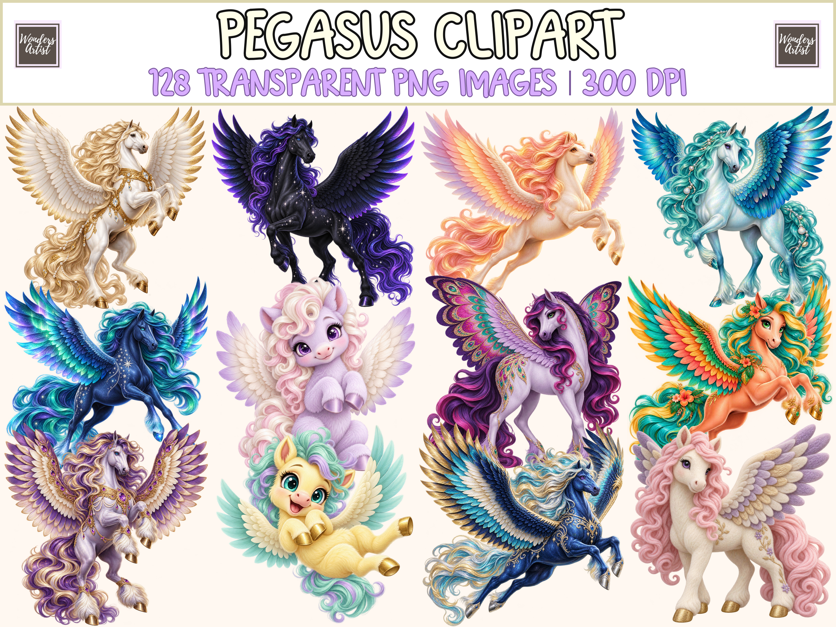 Pegasus Clipart Graphic by Wonders Artist · Creative Fabrica