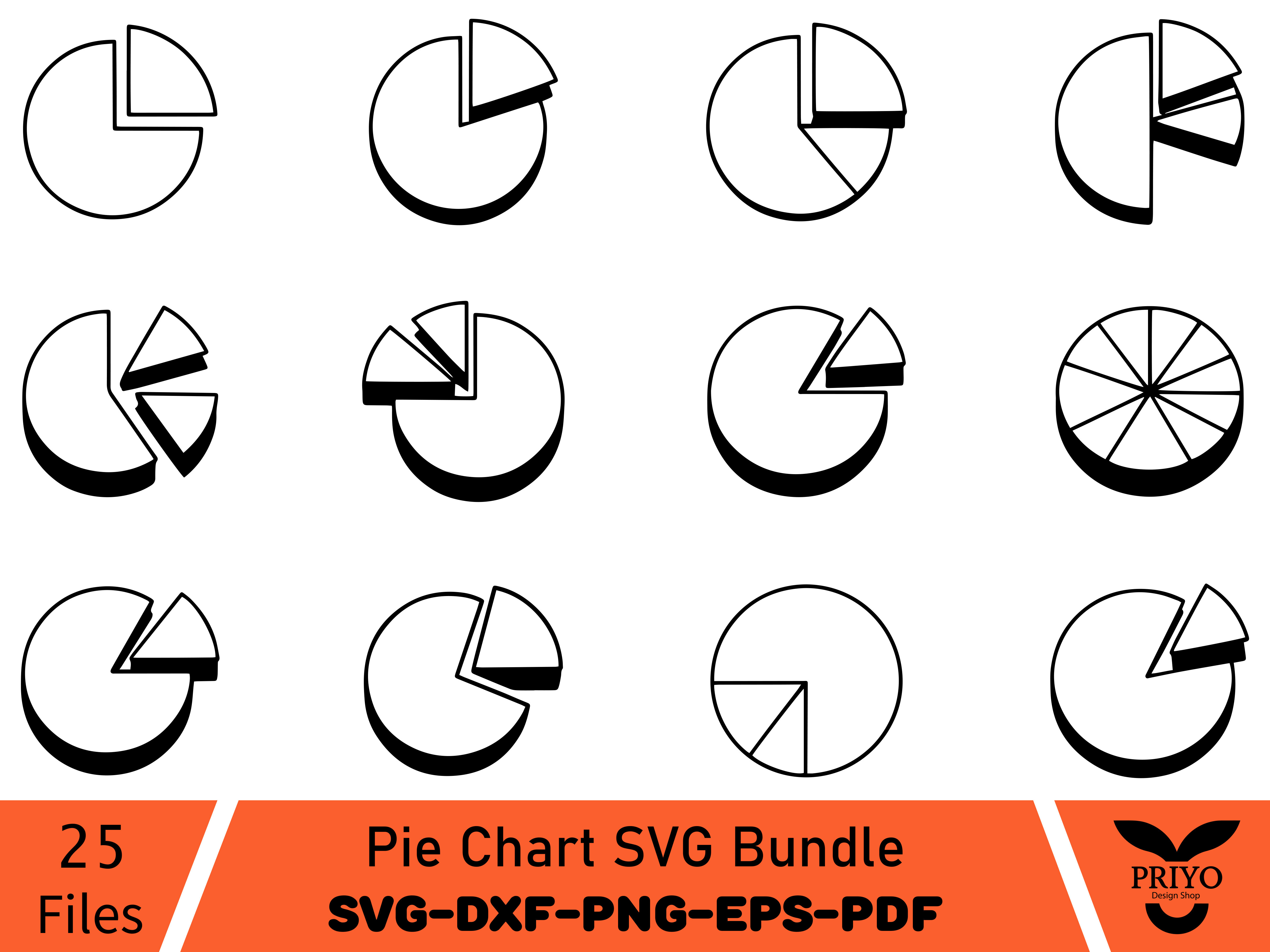 Pie Chart SVG Bundle Graphic by Priyo Design Shop · Creative Fabrica