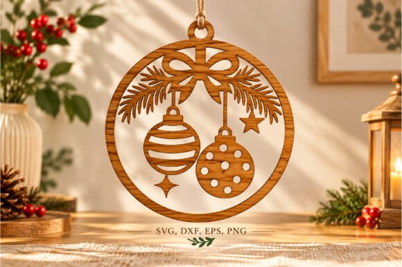 Rustic Christmas Ornament Laser Cut laser cut file