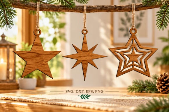 Rustic Star Christmas Laser Cut laser cut file