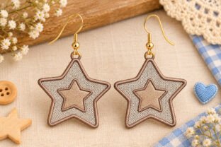 Star Earrings Embroidery Design · Creative Fabrica