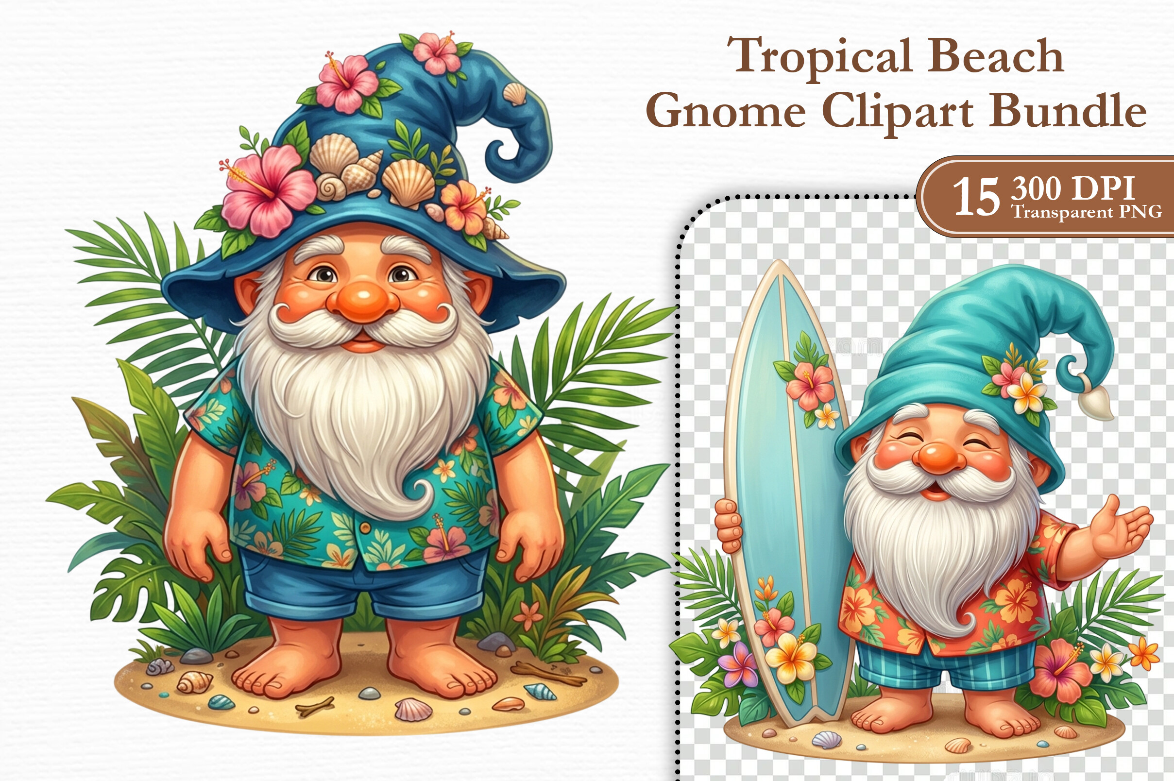 Zone Template Cursive Tropical Beach Gnome Clipart Bundle Graphic by KIDS ZONE · Creative Fabrica
