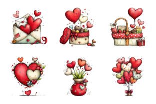 Valentines Day Elements Romantic Clipart Graphic by KDP TEMPLATES ART ...