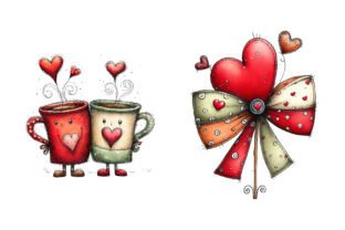Valentines Day Elements Romantic Clipart Graphic by KDP TEMPLATES ART ...