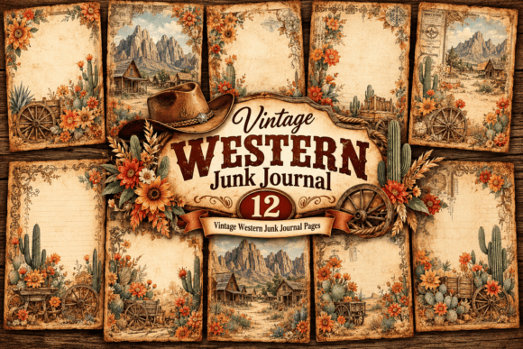 Vintage Mushroom Forest Junk Journal Graphic by FJ Dream · Creative Fabrica