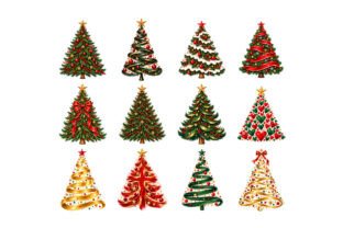 Tree Plan In Graphics 12 Festive Christmas Tree Collection Graphic by sr_sohag · Creative Fabrica