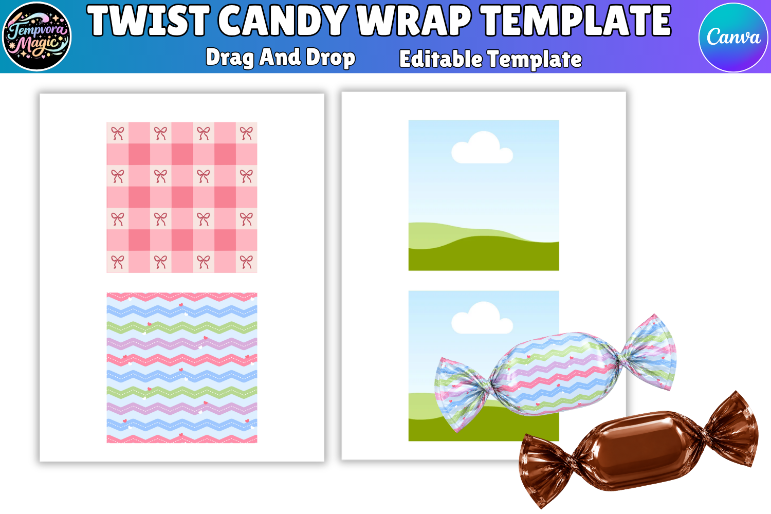 Candy Wrap Frame Template Graphic by Tempvora Magic · Creative Fabrica