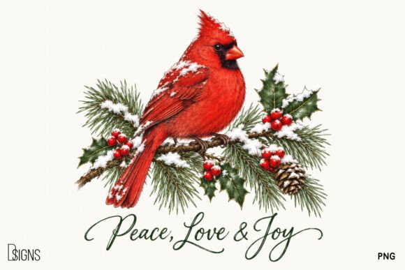 Cardinal Christmas Png Peace Love & Joy