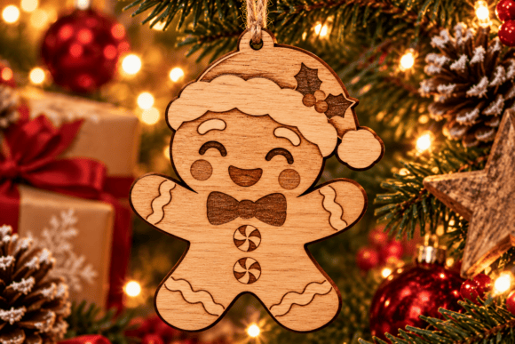 Christmas Gingerbread Man Laser Cut SVG laser cut file