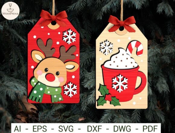 Christmas Ornament SVG Bundle (Design 18) laser cut file