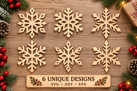 Christmas Snowflake Laser Cut SVG Bundle (Design 3) laser cut file