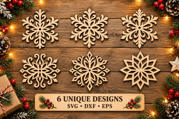 Christmas Snowflake Laser Cut SVG Bundle (Design 4) laser cut file